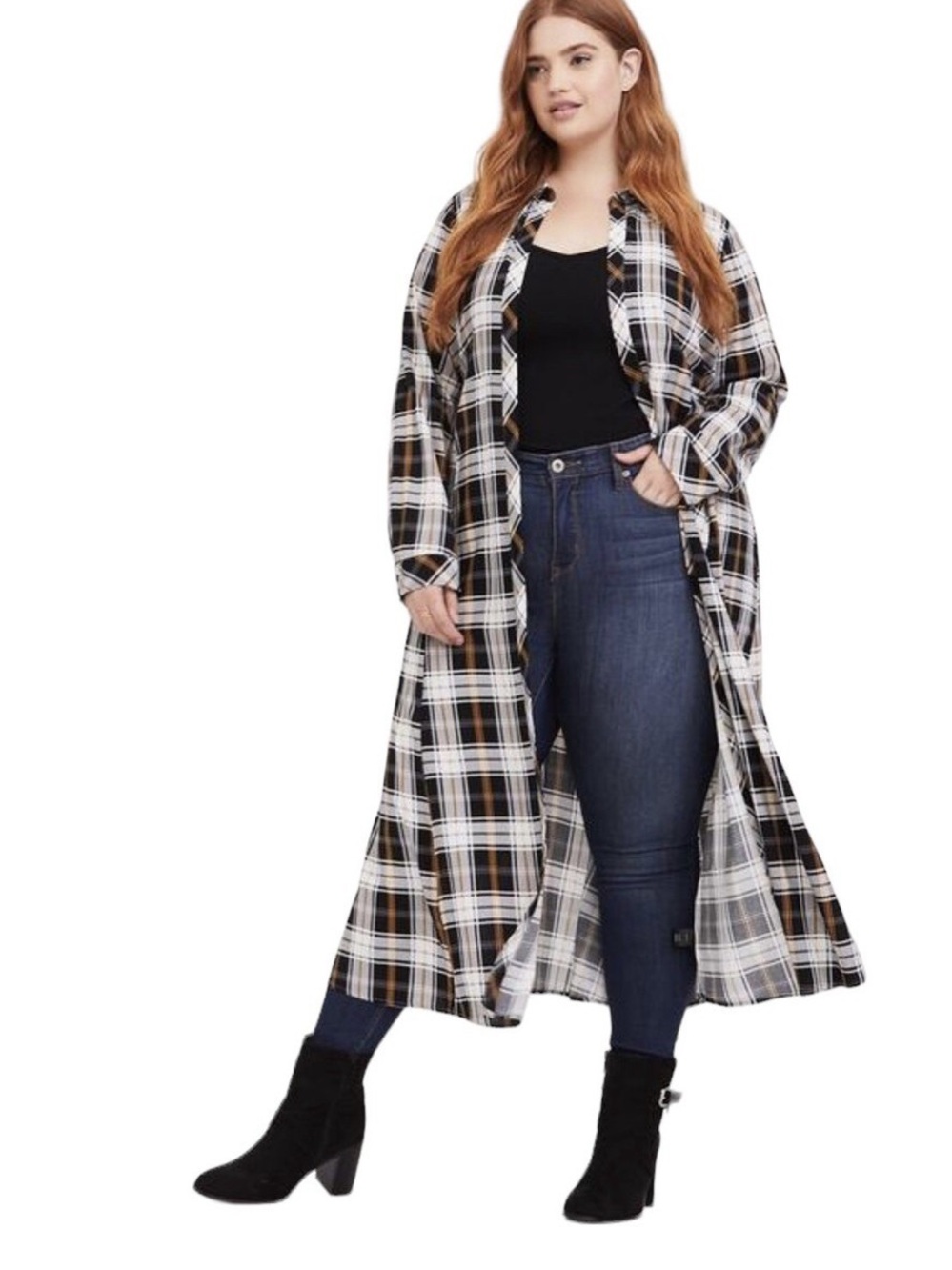 ✨ Torrid Plaid Maxi Shirt Duster Kimono ✨